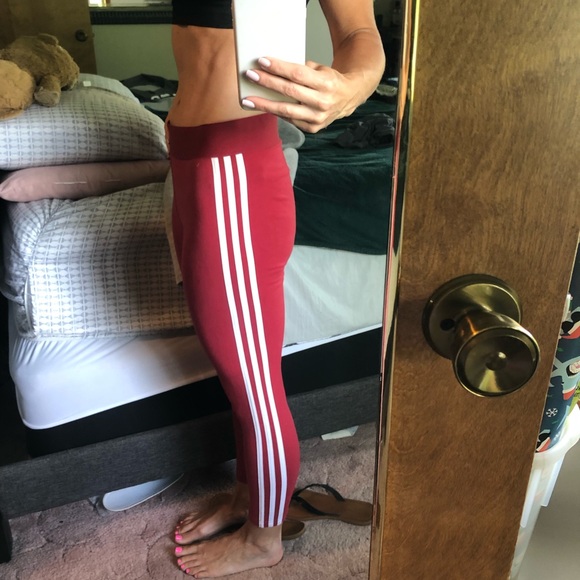Red Adidas Leggings Medium - Picture 4 of 4